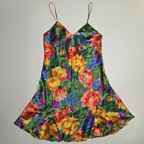 Victoria's Secret Dresses & Skirts - Vintage Victoria's Secret Gold Label Multicolor Floral Slip Dress Size P (XS)